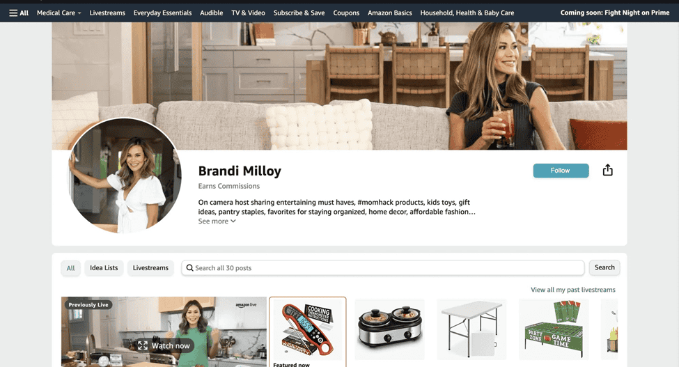 Amazon influencer storefront