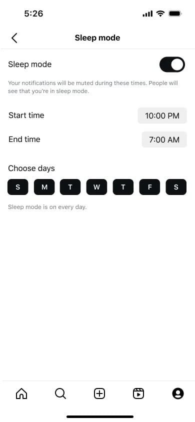 Instagram Teen Accounts Sleep Mode